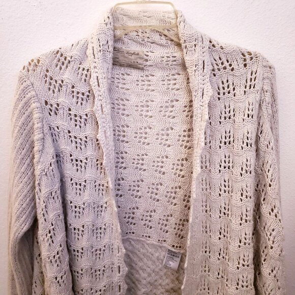 AllSaints Theo Short Off White Wrap Luxurious Knit Cardigan Size M/L 12-14 EUC - Picture 8 of 14